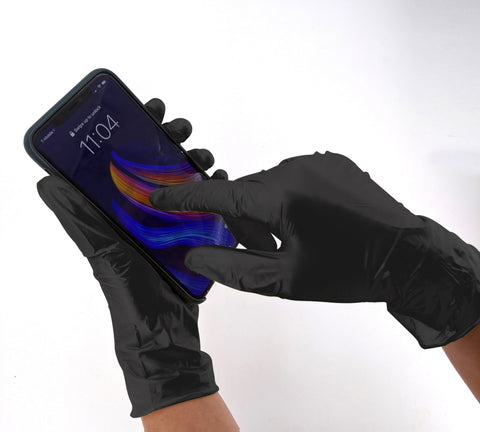 Image of Colortrak Black Vinyl Gloves, 100 ct